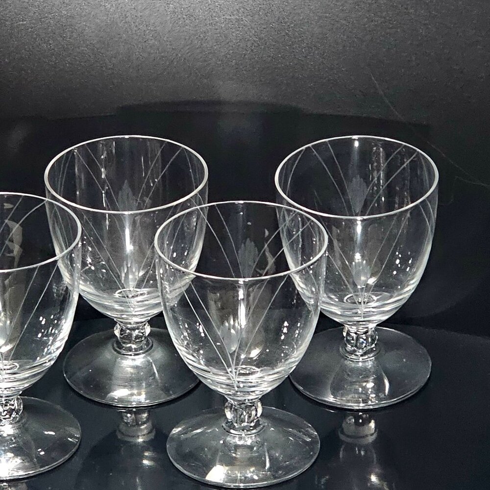 4 Fostoria Heraldry Dessert Cocktail Glasses 3.5" oyster sherbet Art Deco 3oz US - Picture 2 of 7